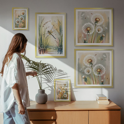 Tableau de décoration murale Libellules florales dans un style naturel