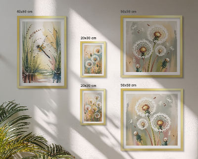 Tableau de décoration murale Libellules florales dans un style naturel