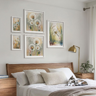 Tableau de décoration murale Libellules florales dans un style naturel