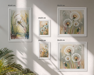 Tableau de décoration murale Libellules florales dans un style naturel