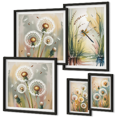 Tableau de décoration murale Libellules florales dans un style naturel
