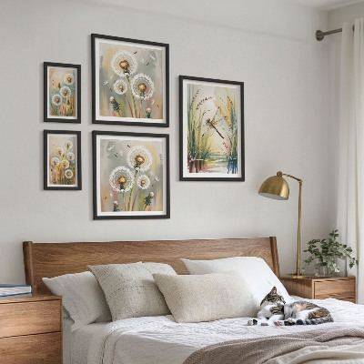 Tableau de décoration murale Libellules florales dans un style naturel