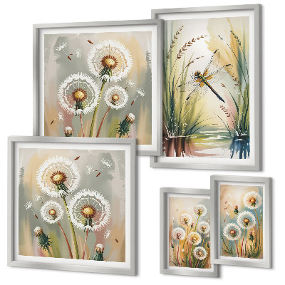 Tableau de décoration murale Libellules florales dans un style naturel