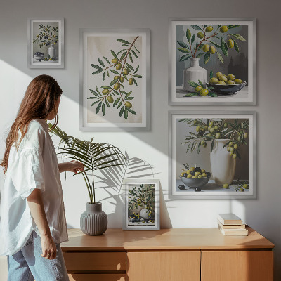 Tableau de décoration murale Des touches d'olive dans un intérieur rustique