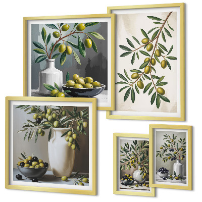 Tableau de décoration murale Des touches d'olive dans un intérieur rustique