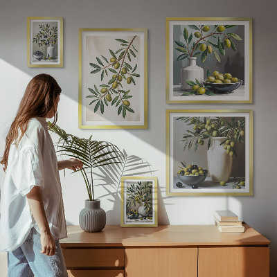 Tableau de décoration murale Des touches d'olive dans un intérieur rustique