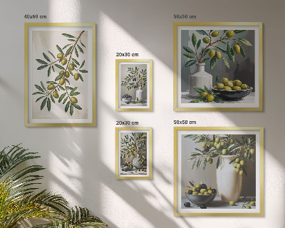 Tableau de décoration murale Des touches d'olive dans un intérieur rustique