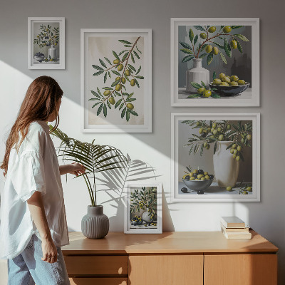 Tableau de décoration murale Des touches d'olive dans un intérieur rustique