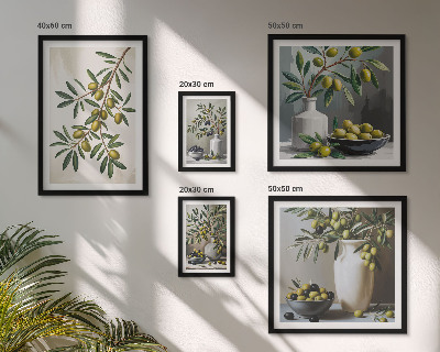 Tableau de décoration murale Des touches d'olive dans un intérieur rustique