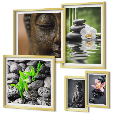 Ensemble de 5 tableaux Ambiance zen relaxante