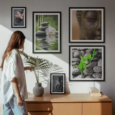 Ensemble de 5 tableaux sur le thème ambiance zen relaxante