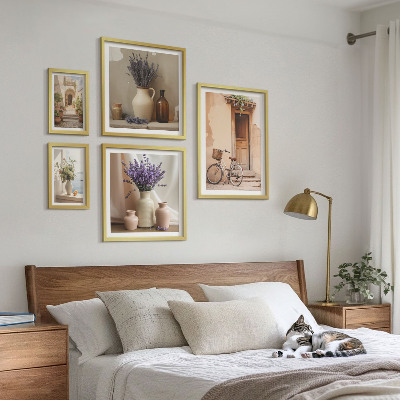 Tableau de décoration murale Intérieurs élégants avec un vélo et des fleurs