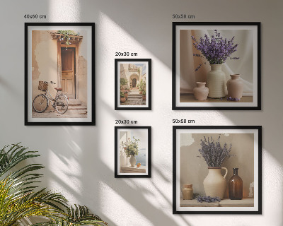 Tableau de décoration murale Intérieurs élégants avec un vélo et des fleurs