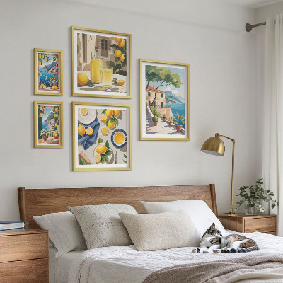 Ensemble de 5 tableaux Citrons avec une vue pittoresque
