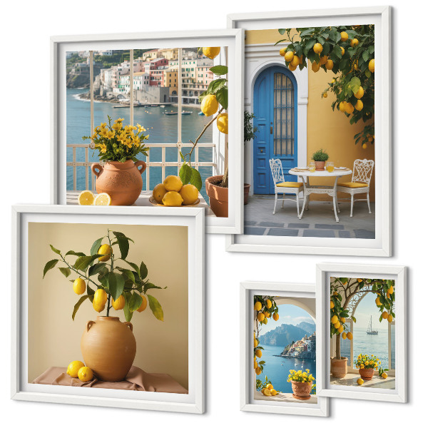 Lot de tableaux encadrés Inspirations du soleil citronné