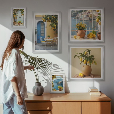 Lot de tableaux encadrés Inspirations du soleil citronné