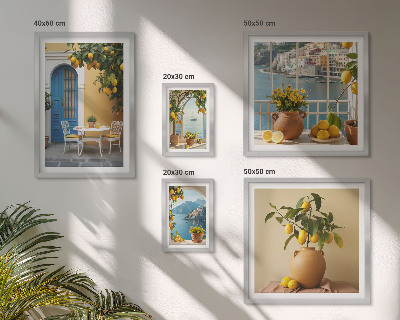 Lot de tableaux encadrés Inspirations du soleil citronné