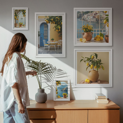 Lot de tableaux encadrés Inspirations du soleil citronné