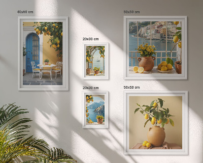 Lot de tableaux encadrés Inspirations du soleil citronné