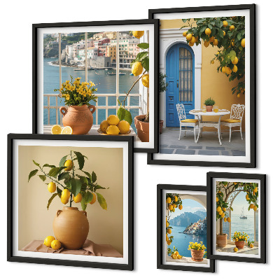 Lot de tableaux encadrés Inspirations du soleil citronné