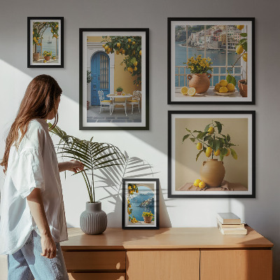 Lot de tableaux encadrés Inspirations du soleil citronné