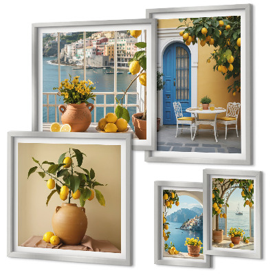 Lot de tableaux encadrés Inspirations du soleil citronné
