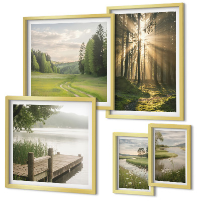 Tableau de décoration murale Paysages forestiers soleil eau