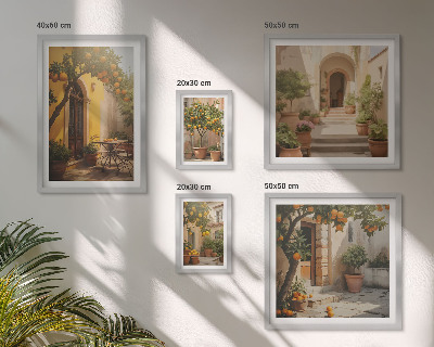 Lot de tableaux encadrés Charmantes rues orangées
