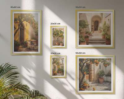 Lot de tableaux encadrés Charmantes rues orangées