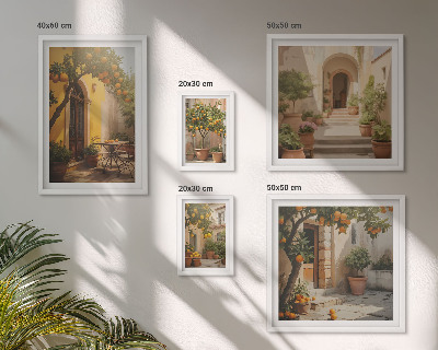 Lot de tableaux encadrés Charmantes rues orangées