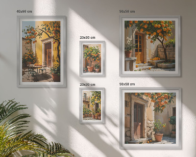 Ensemble de 5 tableaux Agrumes dans les jardins