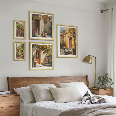 Ensemble de 5 tableaux Agrumes dans les jardins