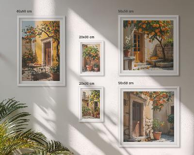 Ensemble de 5 tableaux Agrumes dans les jardins