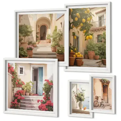 Tableau de décoration murale rues, fleurs et agrumes en Provence