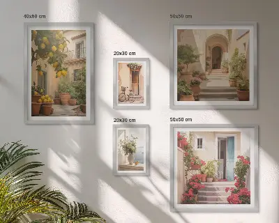 Tableau de décoration murale rues, fleurs et agrumes en Provence