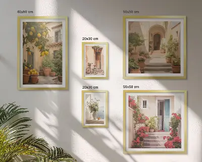 Tableau de décoration murale rues, fleurs et agrumes en Provence