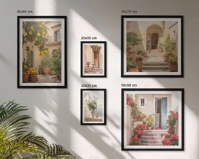 Tableau de décoration murale rues, fleurs et agrumes en Provence