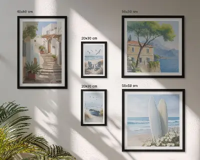 Vues élégantes sur la mer ensemble de 5 tableaux