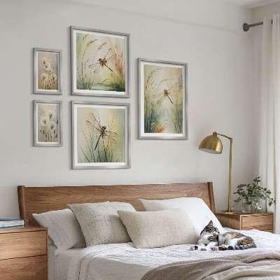 Tableau de décoration murale Motifs bohèmes naturels avec des libellules
