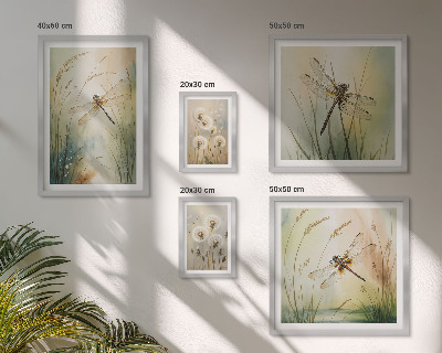 Tableau de décoration murale Motifs bohèmes naturels avec des libellules