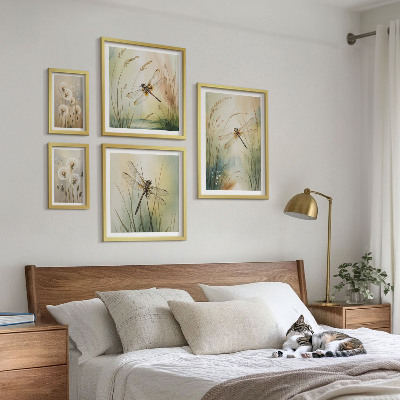 Tableau de décoration murale Motifs bohèmes naturels avec des libellules