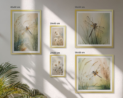 Tableau de décoration murale Motifs bohèmes naturels avec des libellules
