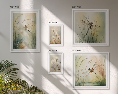 Tableau de décoration murale Motifs bohèmes naturels avec des libellules