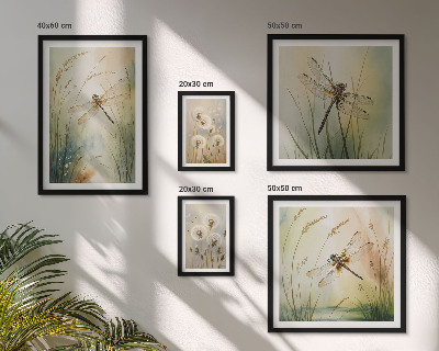 Tableau de décoration murale Motifs bohèmes naturels avec des libellules