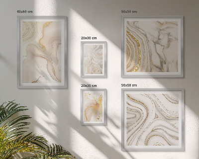 Lot de tableaux encadrés Compositions abstraites beiges