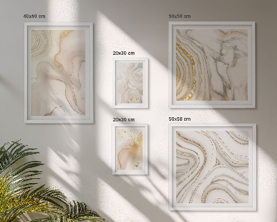 Lot de tableaux encadrés Compositions abstraites beiges