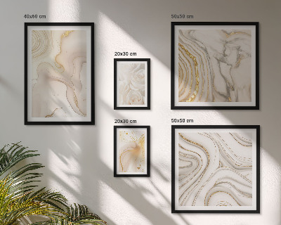 Lot de tableaux encadrés Compositions abstraites beiges
