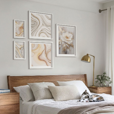 Lot de tableaux encadrés Motifs floraux, élégance abstraite