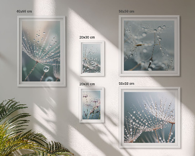 Ensemble de 5 tableaux Plantes minimalistes en forme de gouttes de rosée