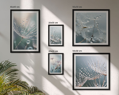 Ensemble de 5 tableaux Plantes minimalistes en forme de gouttes de rosée